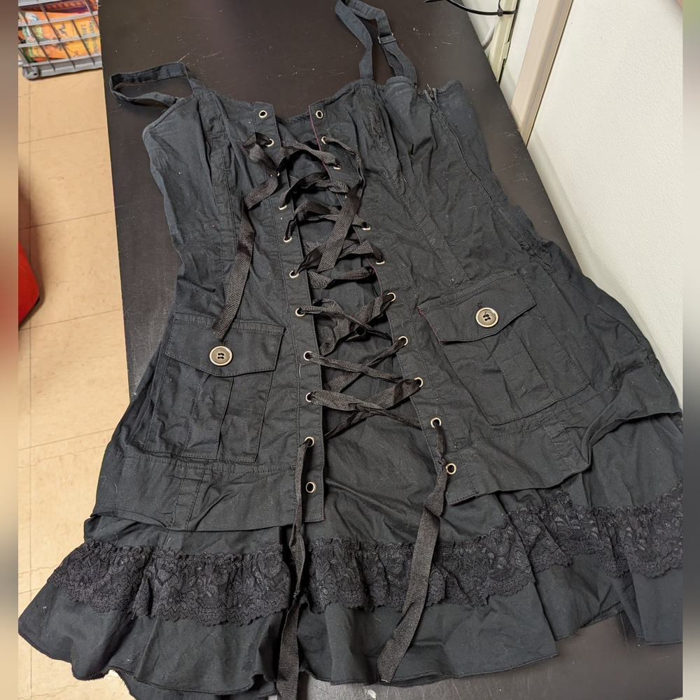Black lace up goth/punk babydoll dress